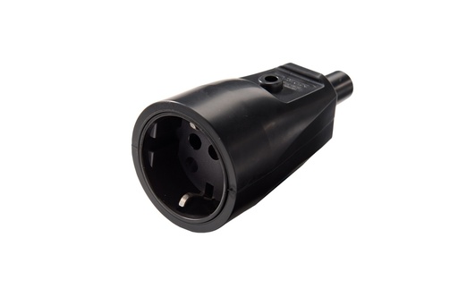 [E3R42-X20] Martin Kaiser Black Mains Line Socket With Earthing Contact - 551/sw [20 Pieces] (Prise de courant noire avec contact de mise à la terre)