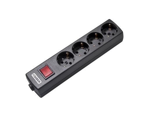 [E3R7C-X15] Martin Kaiser 4-Way Socket 45 Degrees With Switch Black (European Socket) - 1064/sw [15 Pieces]