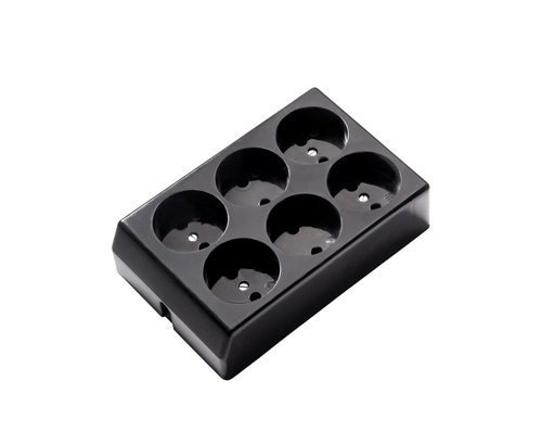 [E3RCS-X20] Martin Kaiser 6-Way Socket Unearthed Black 16 Amp (European Socket) - 527/SW [20 Pieces]