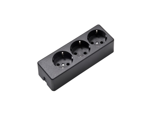 [E3RCQ-X40] Martin Kaiser 3-Way Socket 35 Degree With Earthing Contact Black (European Socket) - 1034/sw [40 Pieces]