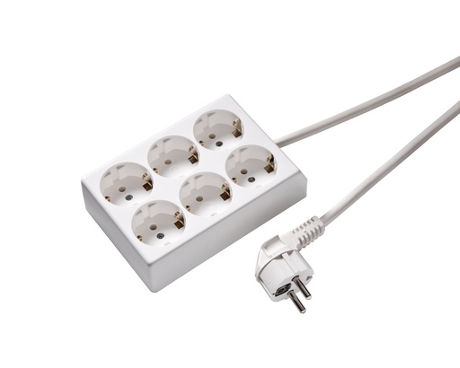 [E3RDH-X10] Martin Kaiser MK 6-weg contactdoos met aardingscontact 2x3 kabel 1.5M (Europese Stekkerdoos) - 526ZL/15W/KWS [10 stuks]