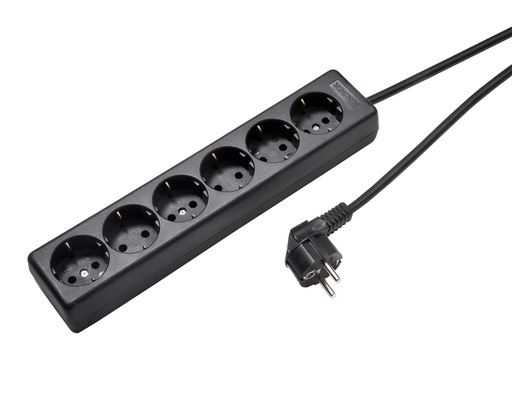 [E3RDG-X8] Martin Kaiser 6-Way Socket 90-Degree Earthing Contact with 3M Cable Black (European Socket) - 1060ZL3-15W/sw [8 Pieces]
