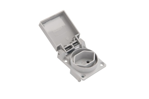 [E3RGQ-X35] Martin Kaiser 1-Way Socket CH Type13 Earth Contact Hinged Cover IP20 Grey - 486/gr [35 Pieces]