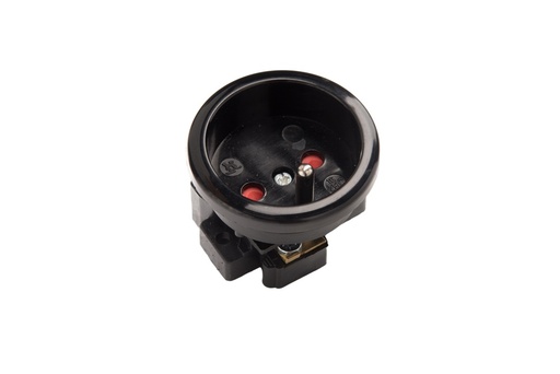 [E3RGR-X40] Martin Kaiser 1-Way Flush-Fitting Socket With Earthing Pin Shutter Black - 491K/sw [40 Pieces]