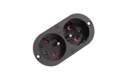 [E3RKR-X100] Martin Kaiser Black MK 2-Way Flush-Fitting Socket With Earthing Pin And Shutter - 501K/2/sw [100 Pieces]