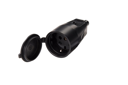 [E3JX3-X20] Martin Kaiser PVC Coupling Socket IP44 With Shutter Black - 552K/SW [20 Pieces]