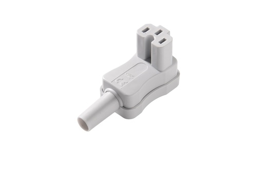 [E3R38-X25] Martin Kaiser Right Angle Appliance Plug C15A 250V 10A - 793/gr [25 Pieces]