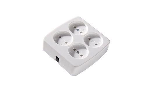 [E3R4J-X25] Martin Kaiser 4-Way Socket Without Earthing 16A Arcitc White (European Socket) - 510/kws [25 Pieces]