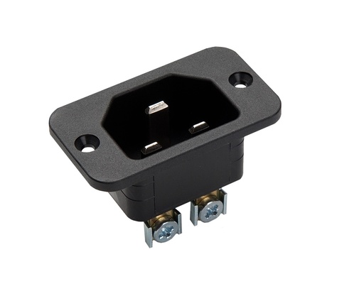 [E3R3E-X25] Martin Kaiser Grounded Device Plug C22 Black Flange Mount Screw Clamp - 836/sw [25 Pieces]