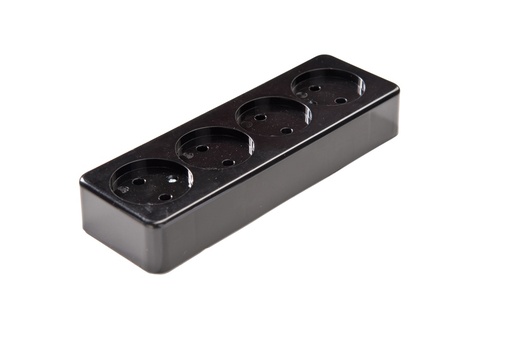 [E3R3J-X30] Martin Kaiser 4-Way Unearthed Socket Black 16Amp (European Socket) - 509/sw [30 Pieces]
