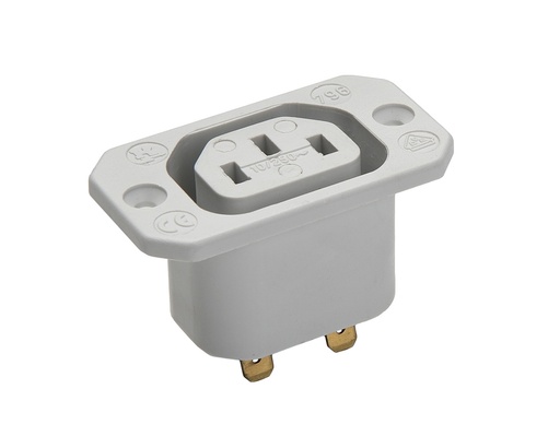[E3R6H-X50] Martin Kaiser IEC Inlet Appliance Socket C13 70 Degree 10A Earthing Terminal - 796/48/gr [50 Pieces]