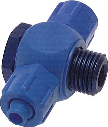 [SI-F284P] Raccords en PVC 8x6 & G1/8'' Banjo Tee Push-on à filets mâles avec joint torique