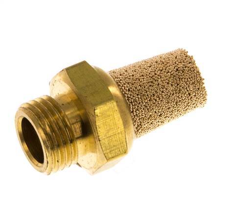 [P2B6N] Silencieux Pneumatique en Bronze Fritté G1/8'' Raccord en Laiton