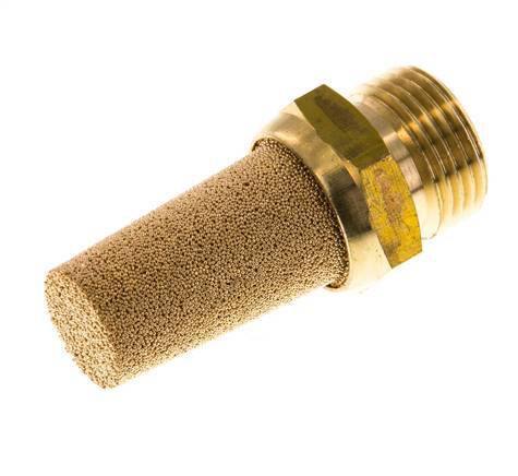 [P2B6Q] Silencieux Pneumatique en Bronze Fritté G3/8'' Raccord en Laiton