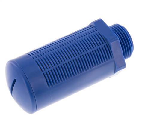 [P2B83] G1'' Plastic Pneumatic Muffler Self-Cleaning Granulate Filling