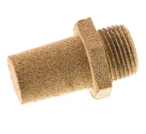 [P2B6W] Silencieux Pneumatique en Bronze Fritté G3/8'' Raccord Hexagonal