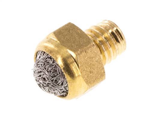 [P2B84] Silencieux Pneumatique Compact en Laiton M5 1.4301 Maille