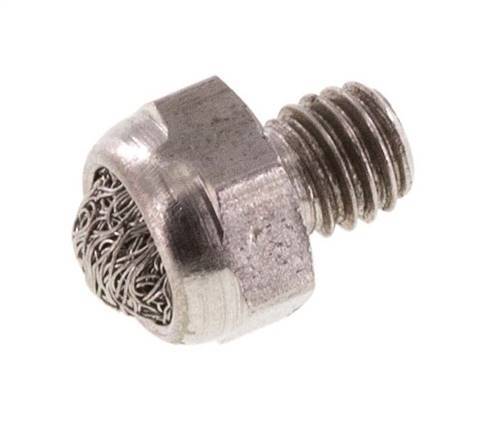 [P2B8J] M5 Stainless Steel Compact Pneumatic Muffler 1.4301 Wire Mesh