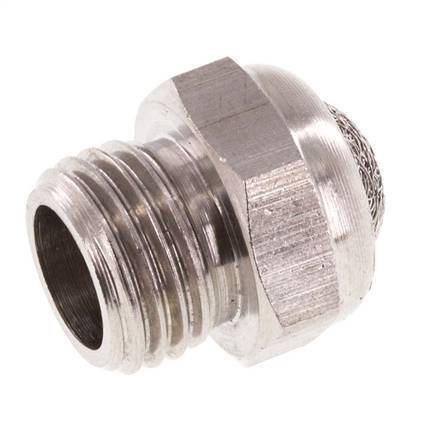 [P2B8M] G1/4'' Stainless Steel Compact Pneumatic Muffler 1.4301 Wire Mesh