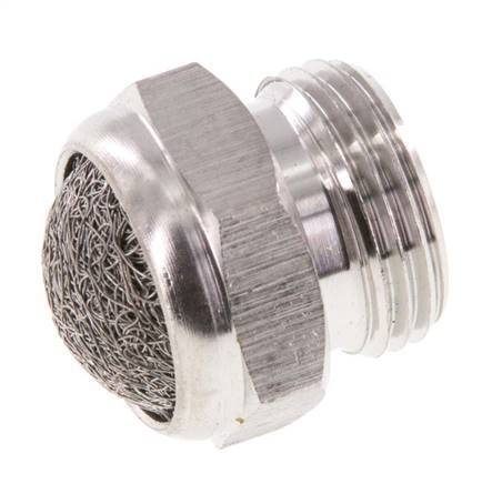 [P2B8N] G3/8'' Stainless Steel Compact Pneumatic Muffler 1.4301 Wire Mesh