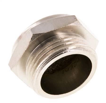 [P2B8G] G3/4'' Nickel-Plated Brass Compact Pneumatic Muffler 1.4301 Wire Mesh