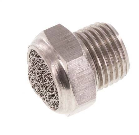 [P2B9A] Silencieux Pneumatique Compact en Acier Inoxydable NPT 1/8'' 1.4301 Maille