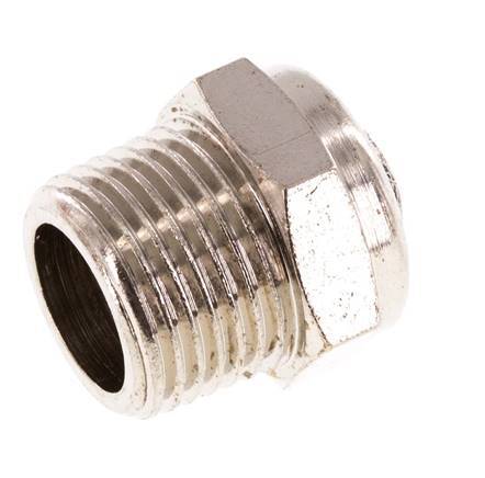 [P2B96] NPT 3/8'' Nickel-Plated Brass Compact Pneumatic Muffler 1.4301 Wire Mesh