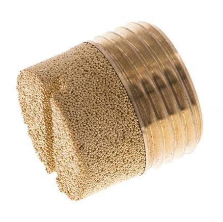 [P2B9M] G1/2'' Sintered Bronze Compact Cylindrical Pneumatic Muffler