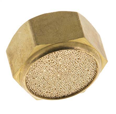 [P2BA2] G1/2'' Silencieux Pneumatique Compact à Filetage Femelle en Bronze Fritté
