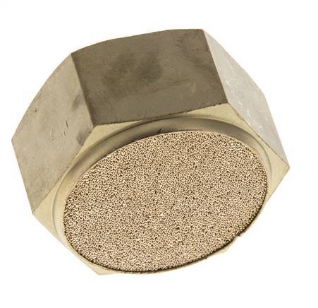 [P2BA4] G1'' Sintered Bronze Compact Female Threaded Pneumatic Muffler