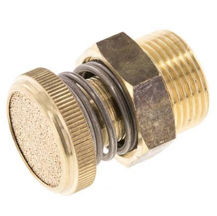 [P2BCB] G3/4'' Brass Flow Control Muffler With Knurled Screw