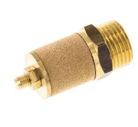 [P2BCH] G1/2'' Brass Flow Control Muffler With Lock Nut