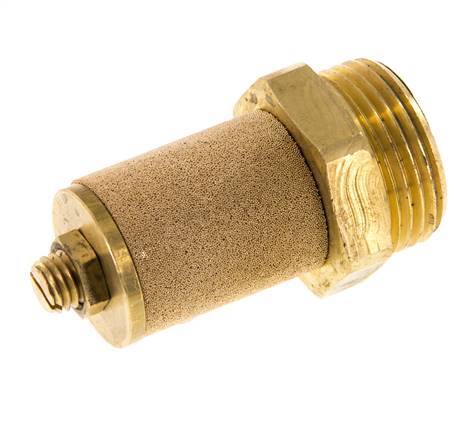 [P2BCK] G1'' Brass Flow Control Muffler With Lock Nut