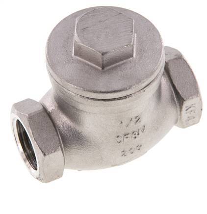 [V3HJE] G 1/2'' Stainless Steel Swing Check Valve 16 bar (232 psi) Metal Seal