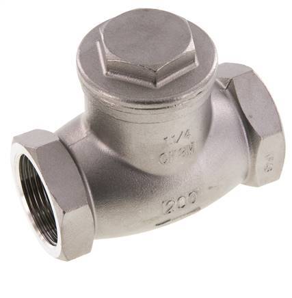 [V3HJH] G 1-1/4'' Acero Inoxidable Válvula Antirretorno De Clapeta 16 Bar (232 Psi) Sello Metálico