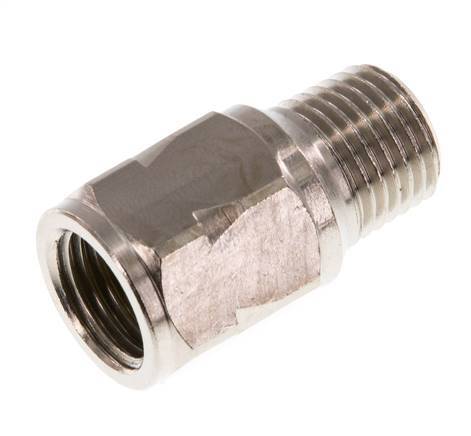 [V3HNB] R/Rp 1/4'' M/W Mini Rückschlagventil Vernickelt Messing 10 Bar (145 Psi) NBR Mit Feder