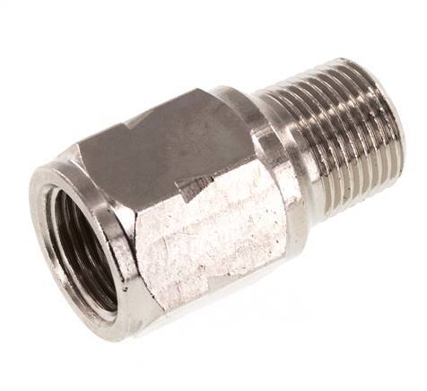 [V3HNF] R/Rp 3/8'' M/F Mini Check Valve Nickel-Plated Brass 10 bar (145 psi) NBR No Spring