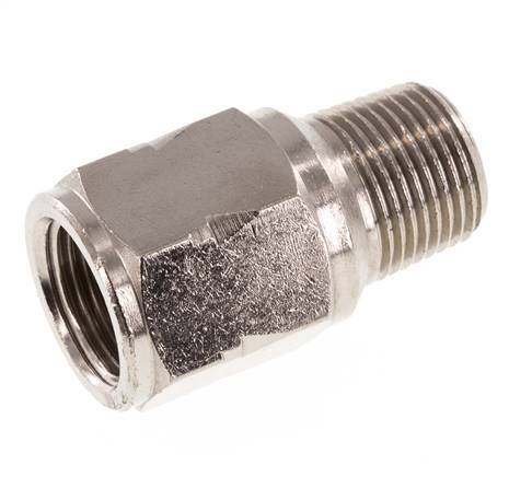 [V3HNN] R/Rp 3/8'' M/F Mini Check Valve Nickel-Plated Brass 10 bar (145 psi) FKM No Spring