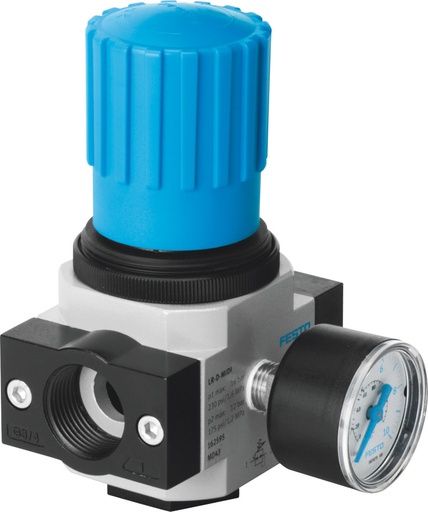 [P2Y9M] Festo Compressed Air Pressure Regulator G1/4'' 0.5-7bar 2200l/min Midi - 186453