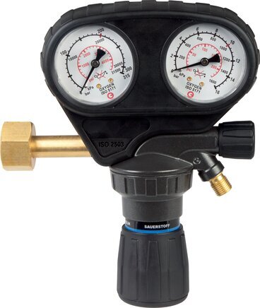 [M27YY] CO2 (Carbon Dioxide) And Helium Pressure Regulator 200 bar to 0-20 bar W21.8x1/14 Female