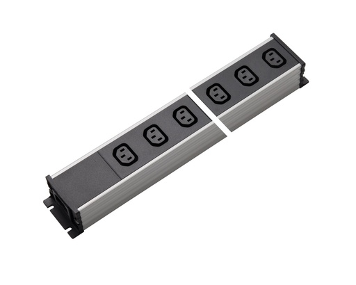 [E3RFP-X10] Martin Kaiser 6-fach Steckdosenleiste IEC Steckdose C13 70 Grad ohne Schalter - 1126/6l-sw [10 Stück]