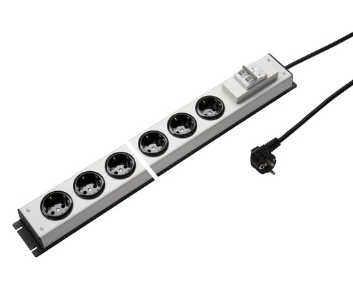 [E3HVY-X10] Martin Kaiser Power Strip 6 Steckdosen 90 Grad Leistungsschalter mit Kabel (Europäische Steckdose) - 1036ZL6L-SW3 [10 Stück]