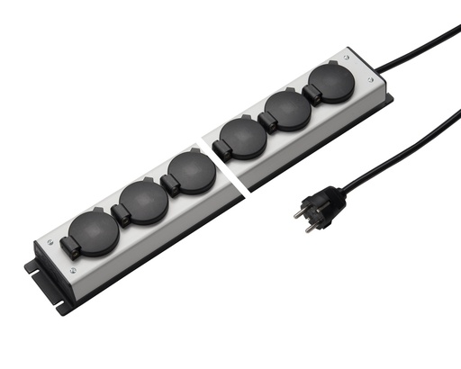[E3FHJ-X10] Martin Kaiser Power Outlet Strip 10-Way Hinged Cover Cable Included (European Socket) - 1059ZL10L-SW15 [10 Pieces]