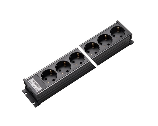 [E3RB8-X10] Martin Kaiser 4-Way Power Outlet Strip Black No Switch (European Socket) - 1102/4sw [10 Pieces]