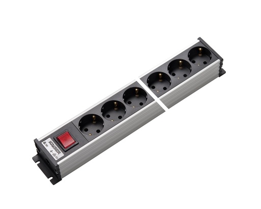 [E3RBT-X10] Martin Kaiser 6-Way Power Outlet Strip With Switch Shutter (European Socket) - 1101K/6l-sw [10 Pieces]