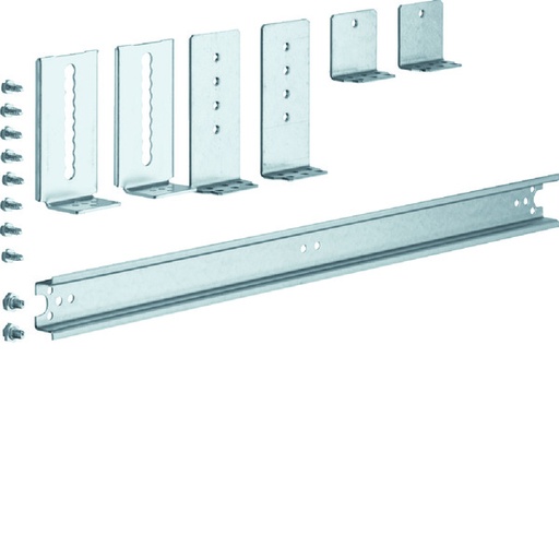 [E3T78] Hager Universeel DIN Rail Bevestiging 500mm Staal 2 Veld Kit - UZ02B3