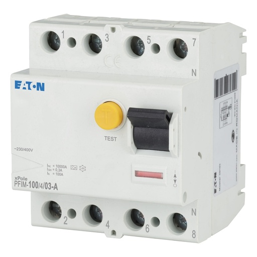 [E3T8X] Eaton PFIM 4P 100A Typ A RCCB Fehlerstromschutzschalter - 102871