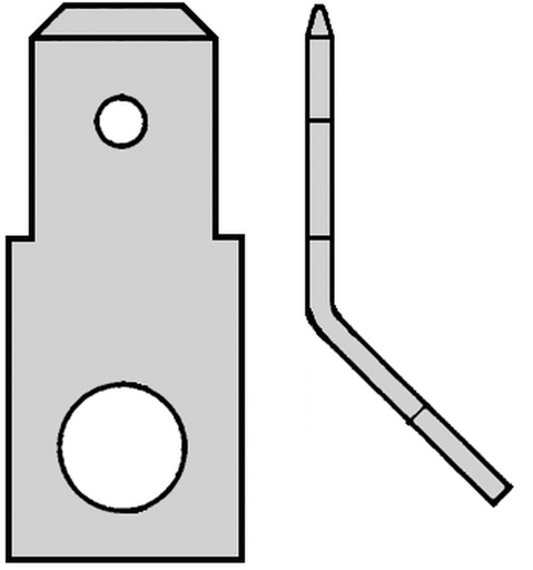 [E3TGC] M5 Tab Connector 6.3x0.8mm 45 Graad Montage - 215352 [100 Stukken]
