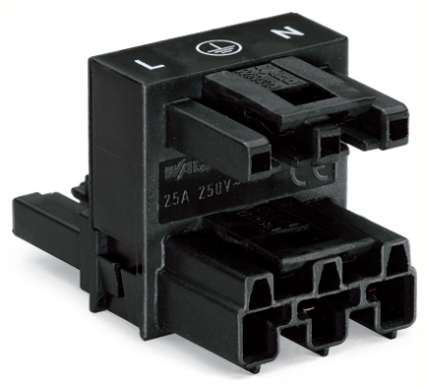 [E3TNK] WAGO 3-Pole H-Distribution Connector Black - 770-633