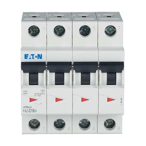 [E3TNW] Eaton Faz-C16/4 4-poliger MCB Schutzschalter 16A - 279061